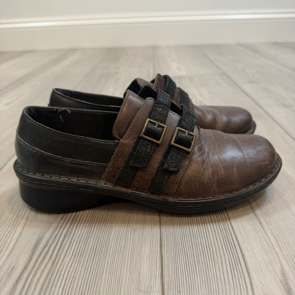 Naot Loafers Celesta 38 US 8 Double Strap Brown‎ Slip On Casual Comfort Clogs